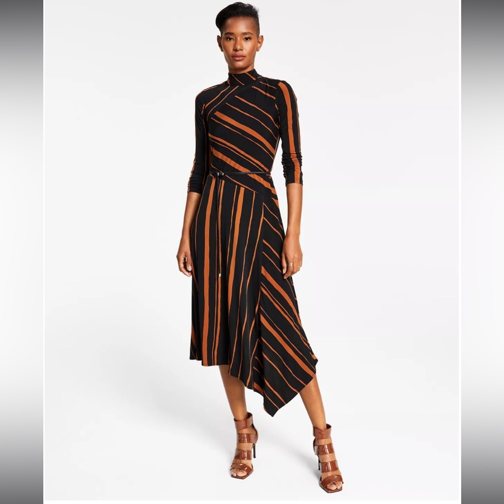 Taylor Asymmetrical Striped Dress